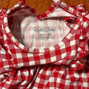 Red and White Checkered Bubble Romper